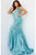Jovani - 59762 Sexy Fitted Sheer Panel Sequin Evening Gown Prom Dresses 00 / Aqua