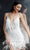 Jovani 61883SC - Deep V-Neck Fringe Party Dress Party Dresses 6 / Off-White