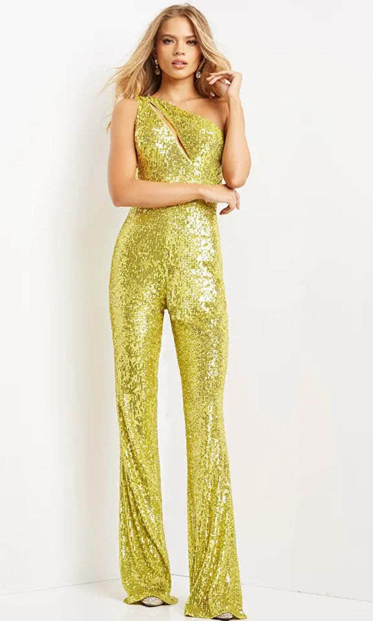 Jovani 9017 - Sequin One-Shoulder Jumpsuit