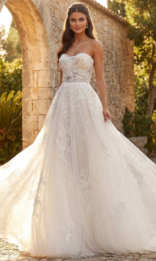 Jovani Bridal JB43191 - Lace Applique Sweetheart Tulle Gown