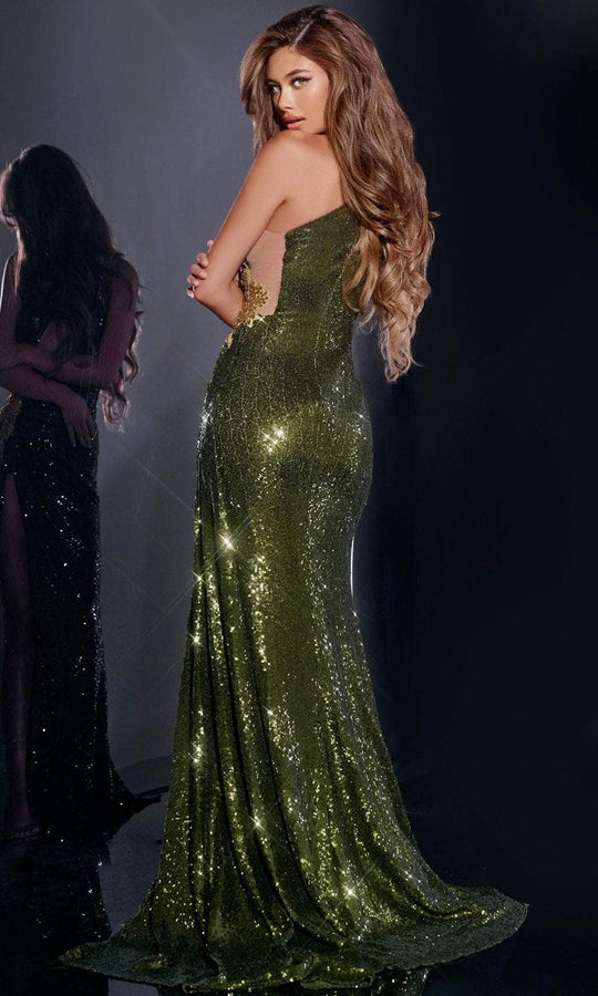 Jovani D5001 - Sone-Shoulder Embroidered Prom Gown
