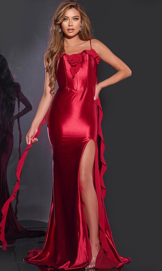 Jovani D5078 - Semi-Sweetheart Ruffle Draped Prom Gown