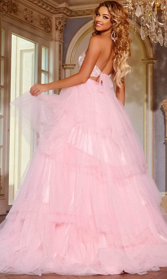 Jovani D5112 - Strapless Two-Piece Prom Gown