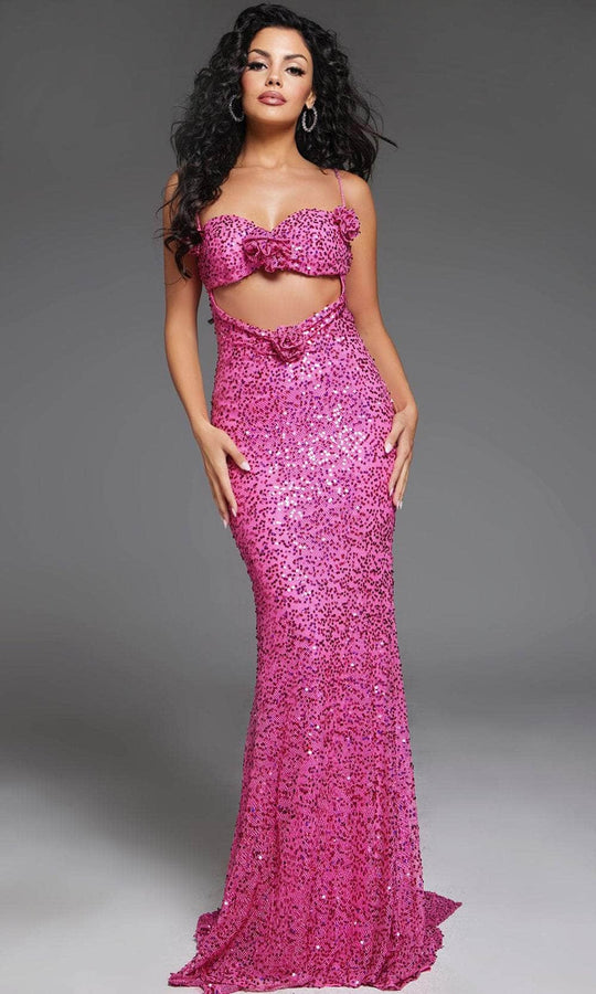Jovani D5403 - Rosette Detail Mermaid Prom Gown