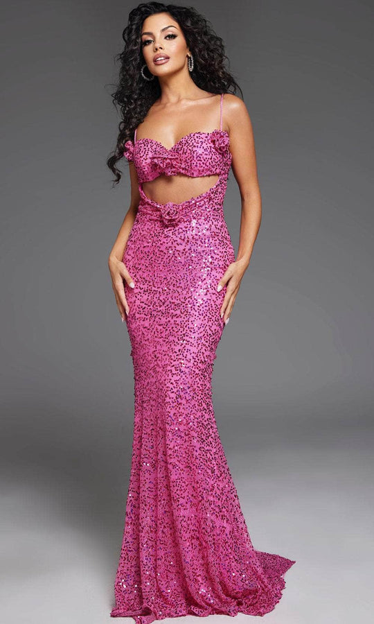 Jovani D5403 - Rosette Detail Mermaid Prom Gown