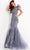 Jovani - Illusion Jewel Trumpet Evening Gown 04702SC - 1 pc Ink In Size 10 Available Prom Dresses 10 / Ink