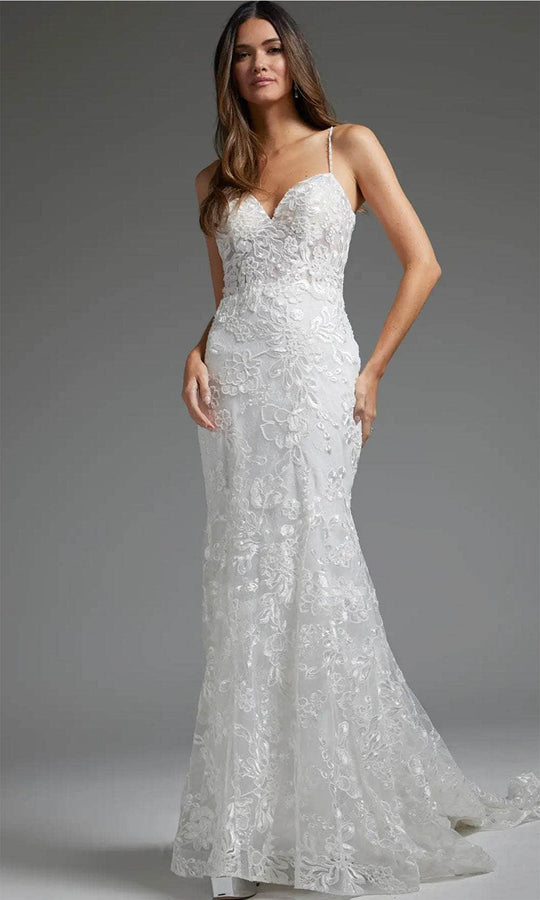 Jovani JB37538 - Floral Embroidered Bridal Gown