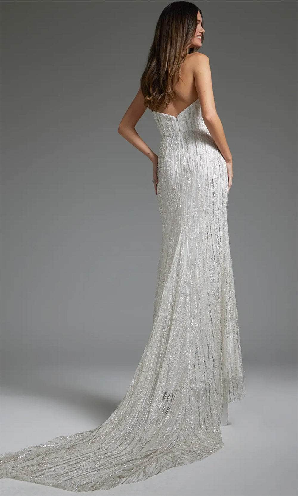 Strapless Maxi Sequin Regular Wedding Dress abb23058