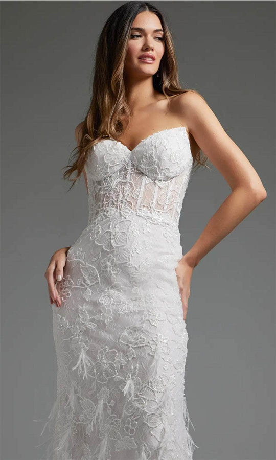 Jovani JB40590 - Lace Sheath Bridal Dress