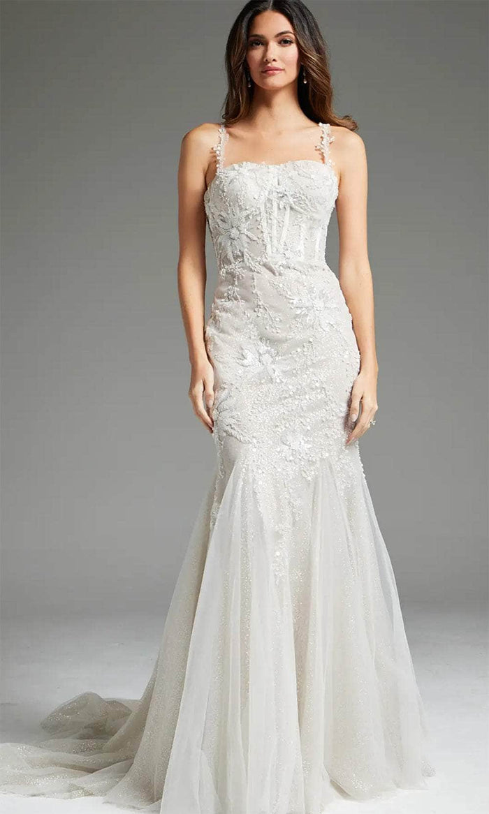 Jovani JB40631 - Semi-Sweetheart Embellished Bridal Gown Bridal Dresses 00 / Ivory/Nude