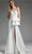 Jovani JB40791 - V-Neck Seamed High Slit Bridal Gown Wedding Dresses
