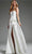 Jovani JB40791 - V-Neck Seamed High Slit Bridal Gown Wedding Dresses
