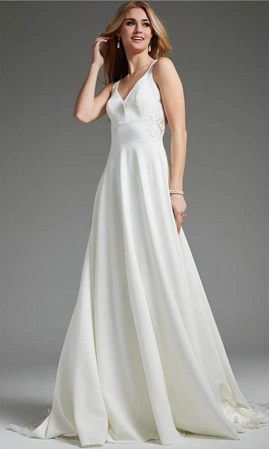 Jovani JB42294 - Beaded Lace Illusion Back Bridal Gown