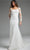 Jovani JB42297 - Leaf Appliqued Square Neck Bridal Gown Wedding Dresses