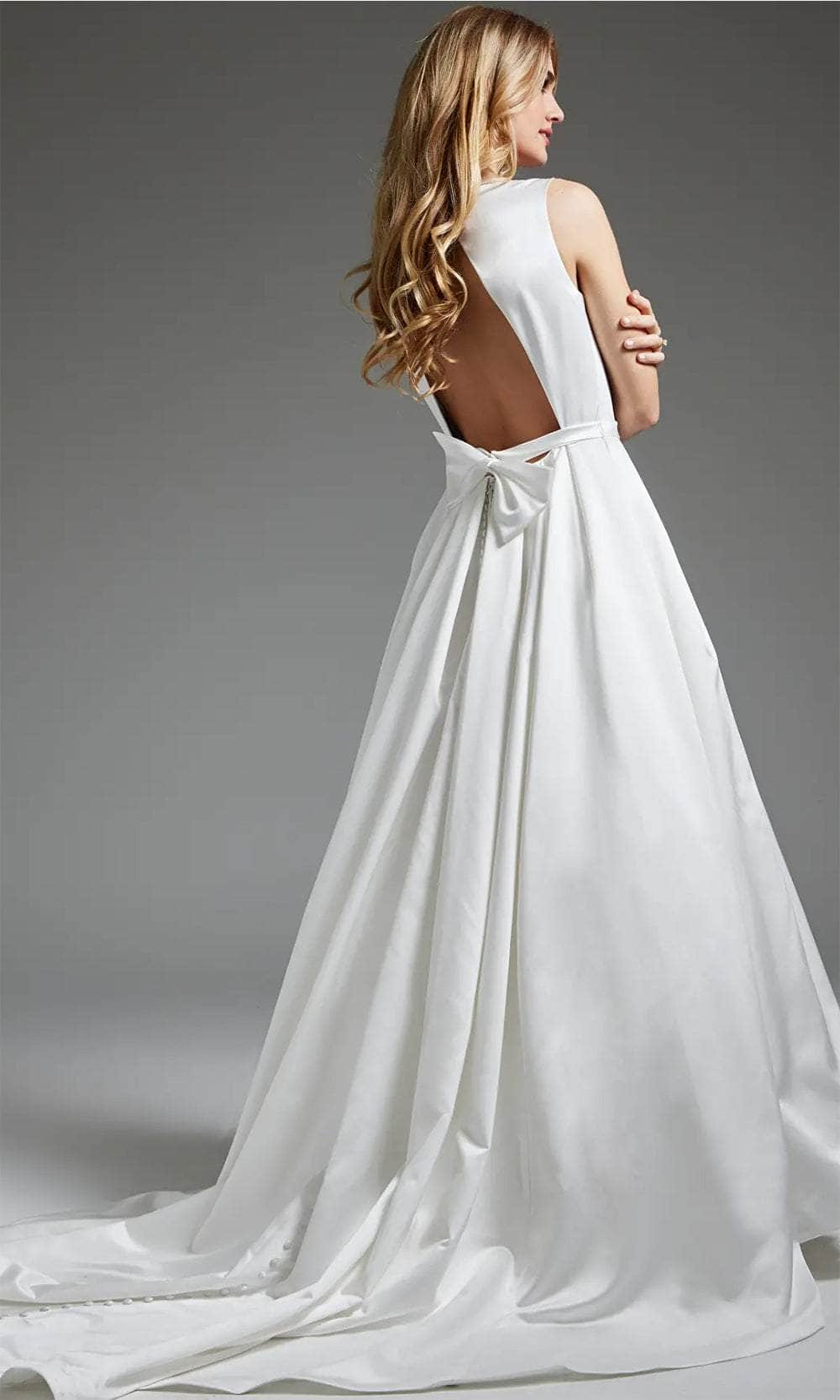Jovani JB42319 - Jewel Neck Front Keyhole Bridal Gown – Couture Candy