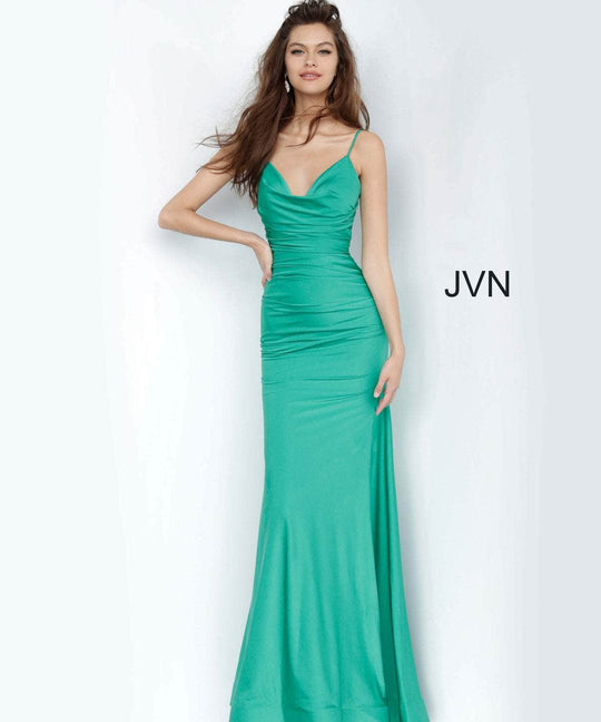 Jovani JVN00968ASC - Ruched Bodice Trumpet Prom Dress