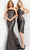 Jovani - Strapless Metallic Trumpet Evening Gown 06867SC - 1 pc Oyster In Size 14 Available Mother of the Bride Dresses 14 / Oyster