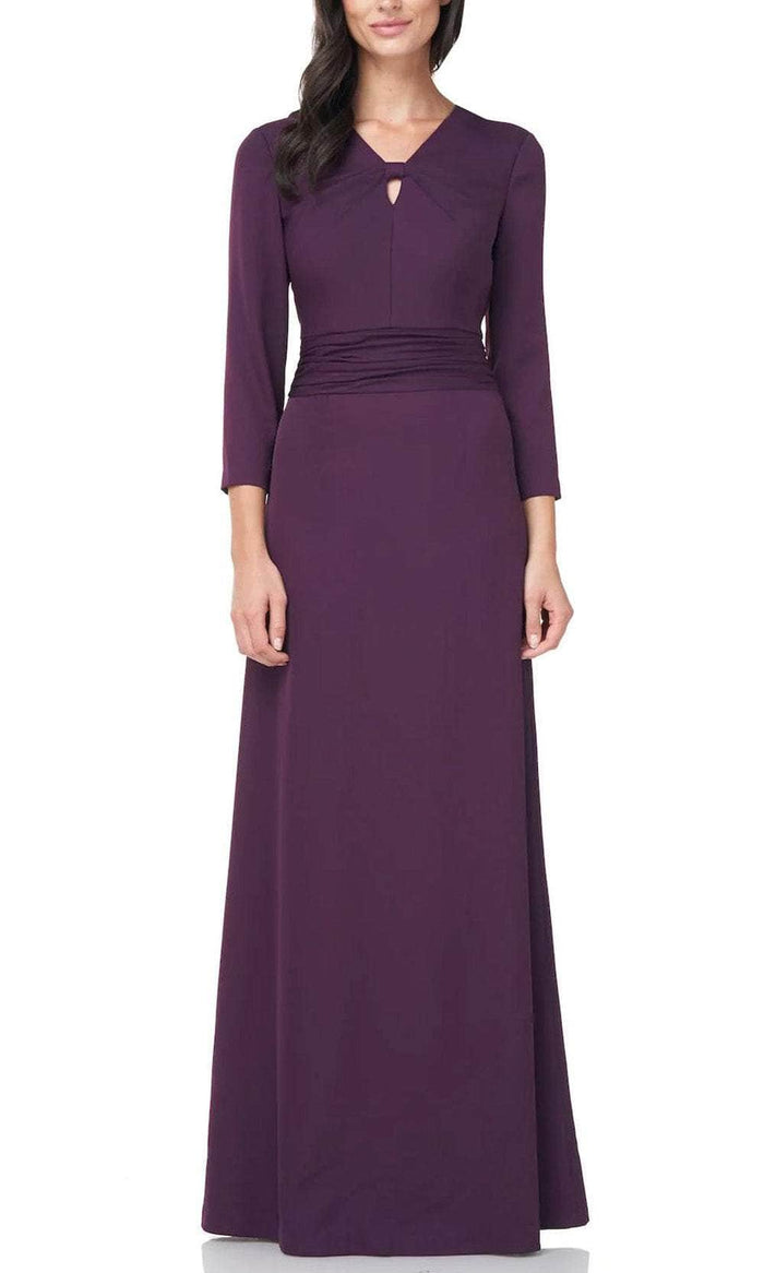 Js Collections 8612335 - Twist Front Evening Dress Special Occasion Dress 2 / Plum