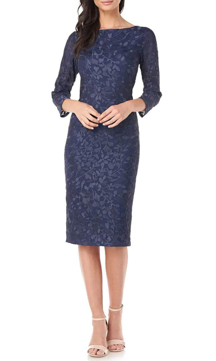 Js Collections 8612939 - Quarter Sleeve Embroidered Dress Cocktail Dresses 6 / Navy