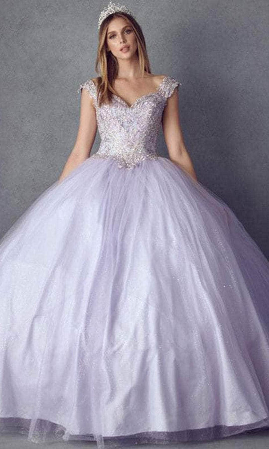 Juliet Dresses 1430 - Cold Shoulder Beaded Quinceanera Gown