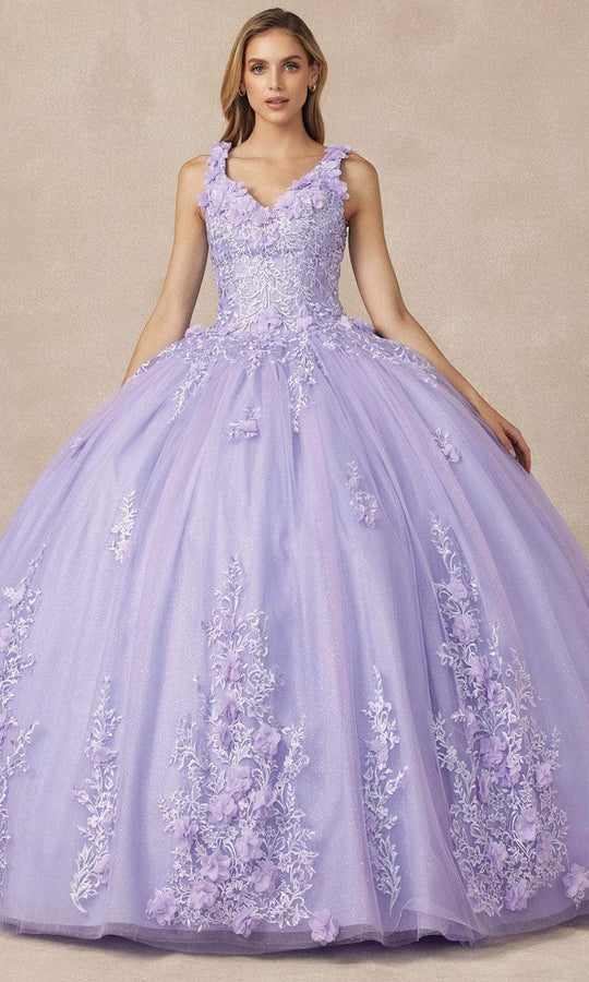 Juliet Dresses 1437 - Floral Applique Ball Gown