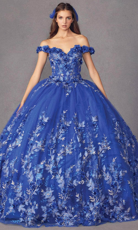 Juliet Dresses 1447 - Off-Shoulder Basque Ball Gown