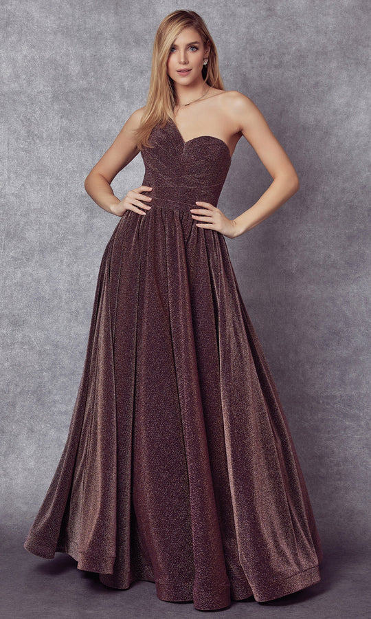 Juliet Dresses 205 - One Shoulder Glitter A-line Gown