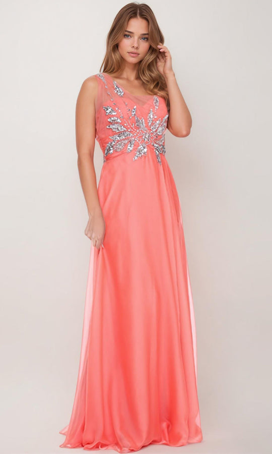 Juliet Dresses 537 - One Shoulder Beaded A-line Gown