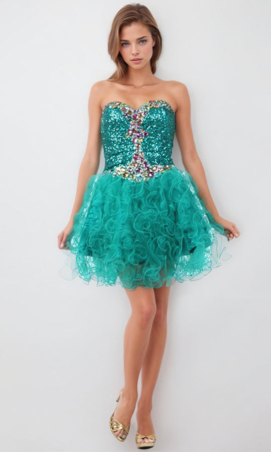 Juliet Dresses 702-B - Ruffled Skirt Sweetheart Party Dress