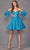 Juliet Dresses 895 - Illusion Sweetheart Cocktail Dress Special Occasion Dress XS / Ocean Blue