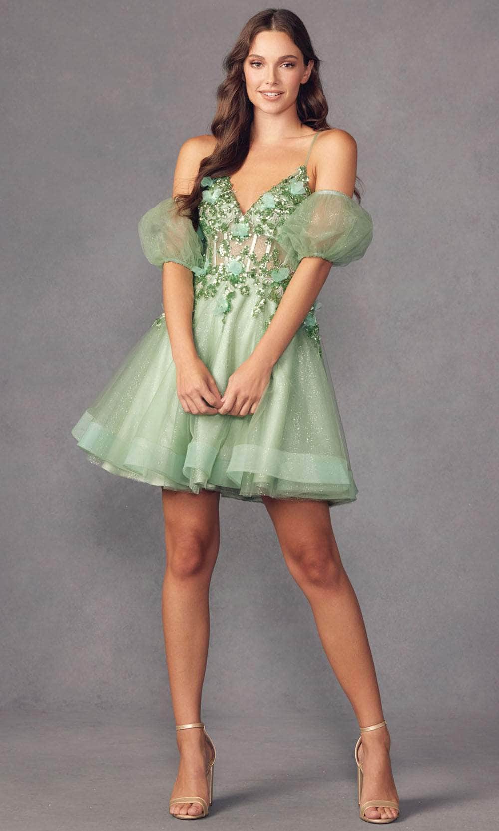 Juliet Dresses 901 - V-Neck 3D Butterfly Embroidered Cocktail Dress ...