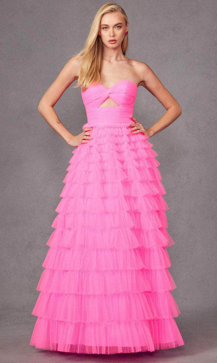 Juliet Dresses JT2456H - Sweetheart Front Keyhole Prom Gown Prom Dresses XS / Neon Pink