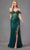 Juliet Dresses JT2471L - Beaded Fringe Sleeve Prom Gown Prom Dresses XS / Emerald Green