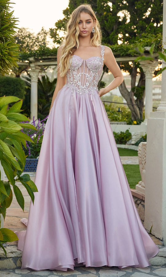 Juliet Dresses JT2639G - Floral Embellished A Line Dress