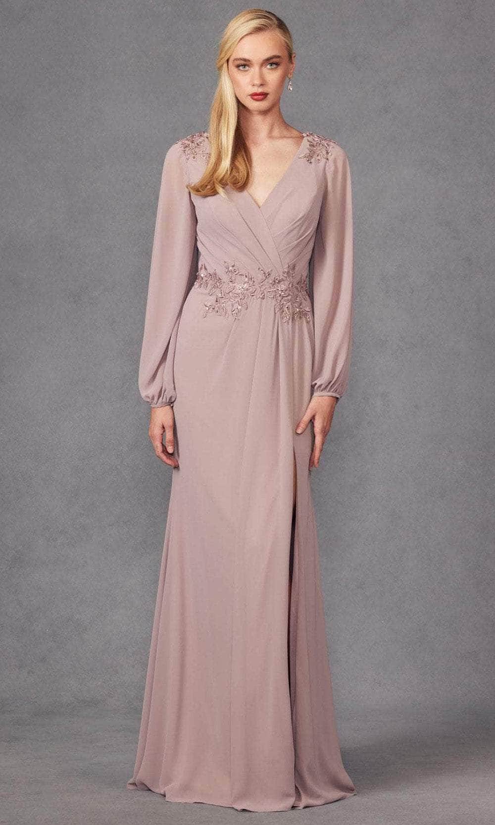 Juliet Dresses JTM16A - Embroidered Long Sleeve Prom Dress – Couture Candy