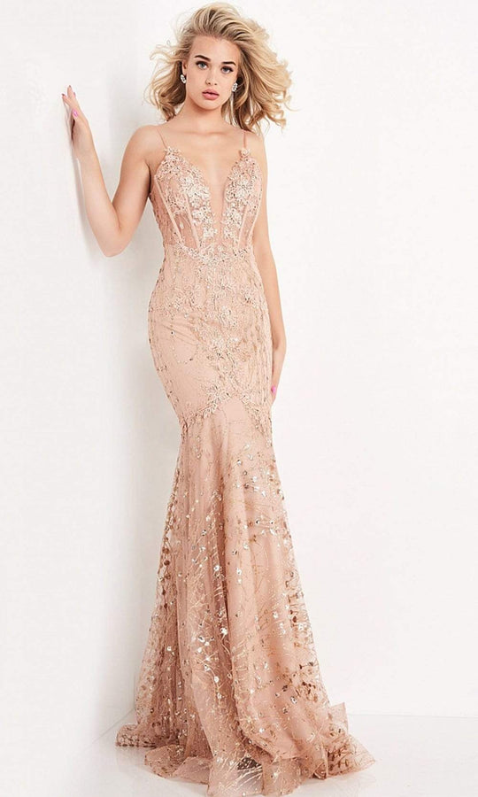 JVN by Jovani - JVN05788 Lace Embellished Junior Prom Trumpet Dress