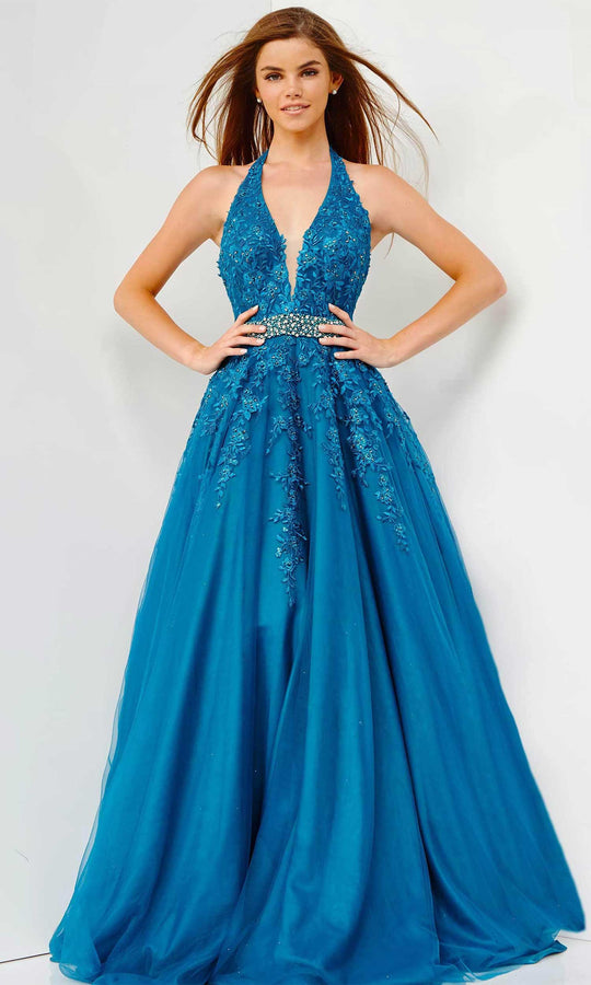 JVN by Jovani - JVN00923 Crystal-Beaded Embroidered A-Line Gown