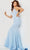 JVN by Jovani JVN08467 - Plunging Mermaid Prom Gown Special Occasion Dress 00 / Light-Blue