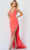 JVN by Jovani JVN08695 - V-Neck Prom Gown with Slit Special Occasion Dress