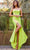 JVN by Jovani JVN09026 - Scoop Neck Gown with Slit Special Occasion Dress 00 / Lime
