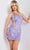 JVN By Jovani JVN22239 - Sequined One Shoulder Cocktail Dress Special Occasion Dress 00 / Lilac