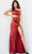 JVN by Jovani JVN22855 - Sequin Cutout Prom Gown Special Occasion Dress 00 / Iridescent Red