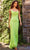 JVN by Jovani JVN22915 - Beaded Cowl Prom Gown Special Occasion Dress 00 / Lime