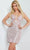 JVN By Jovani JVN23299 - Floral Illusion Bodice Cocktail Dress Special Occasion Dress 00 / Blush