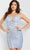 JVN By Jovani JVN23299 - Floral Illusion Bodice Cocktail Dress Special Occasion Dress 00 / Light-Blue