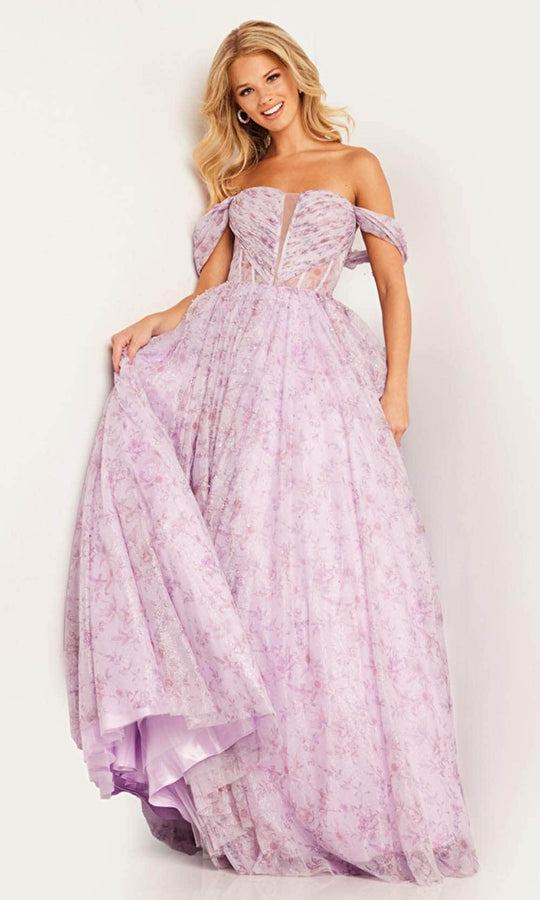Jovani 36581 - Floral Off-Shoulder Ballgown