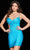 JVN By Jovani JVN36714 - V-Neck Beaded Trim Cocktail Dress Special Occasion Dress 00 / Turquoise