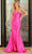 JVN by Jovani JVN37006 - Ruched Off-Shoulder Sheath Gown Special Occasion Dress 00 / Fuchsia