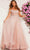 JVN by Jovani JVN37436 - Lace Appliqued Off Shoulder Prom Gown Special Occasion Dress 00 / Rose