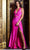 JVN by Jovani JVN38185 - Plunging V-Neck Sheath Long Dress Special Occasion Dress 00 / Fuchsia